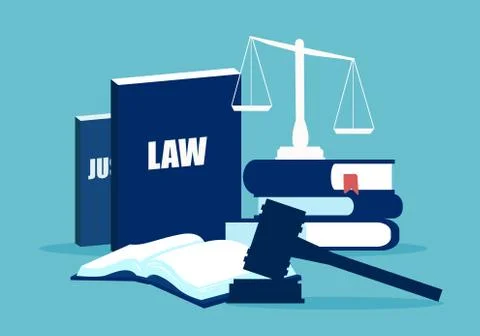 Flat design of law system elements Stockillustratie