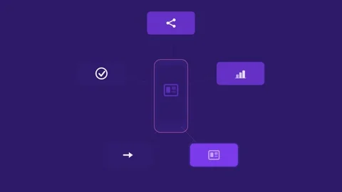 Flat design Lead-generation campaign optimization animation - violet marketing Video stock 342627192