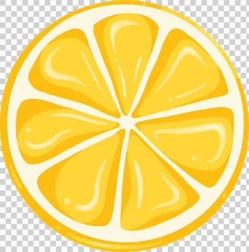 Flat design lemon slice is showing bright segments with glossy highlights on Illustrazione stock