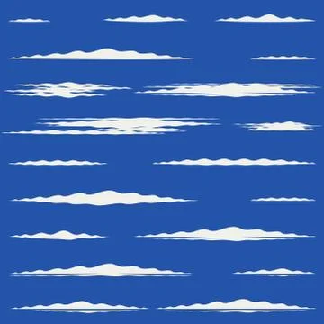 Flat design of lengthwise cirrus clouds Stock Illustration