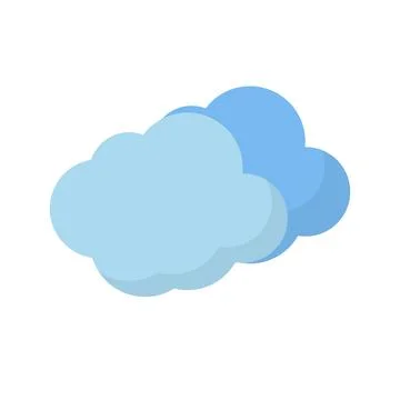 Flat design light blue cloud icon. Vector. Stock Illustration