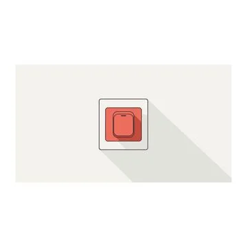 Flat design light switch icon with long shadow - modern UI element Stock Illustration