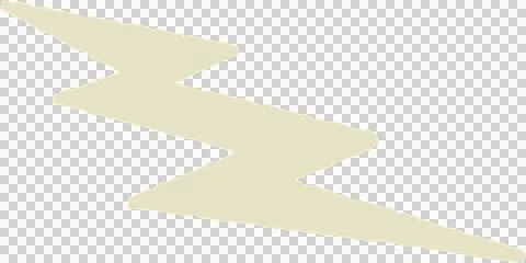 Flat design lightning bolt floating on transparent background featuring pale Illustrazione stock