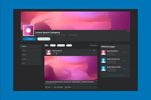 Flat design linkedin mockup Stock-Illustration
