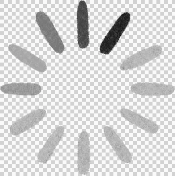 Flat-design loading spinner is featuring twelve speckled ovals rotating over Stock Illustration