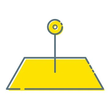 Flat design location map with yellow pin, label, marker. Vector illustration. Stock Illustration