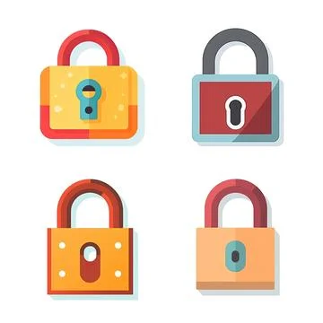 Flat design lock sign isolated on white background. Stock Illustration