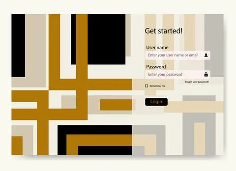 Flat design log in landing page. Login form user interface vector template Stock Illustration