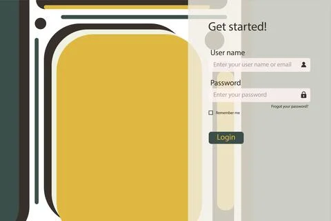 Flat design log in landing page. Login form user interface vector template Illustrazione stock