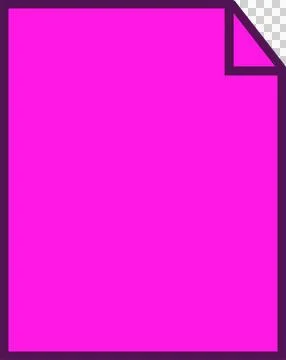 Flat design magenta document icon showing folded corner and purple outline, Illustrazione stock