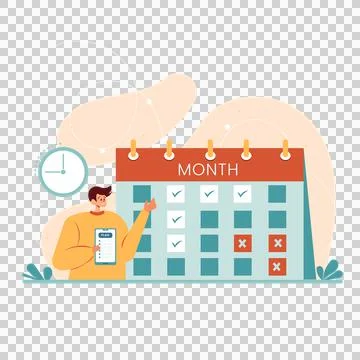 Flat design makes an appointment illustration Stock Illustration