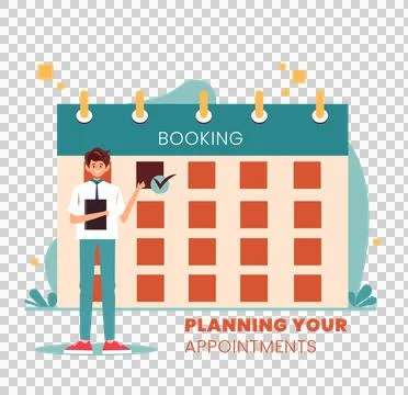 Flat design makes an appointment illustration Stock Illustration
