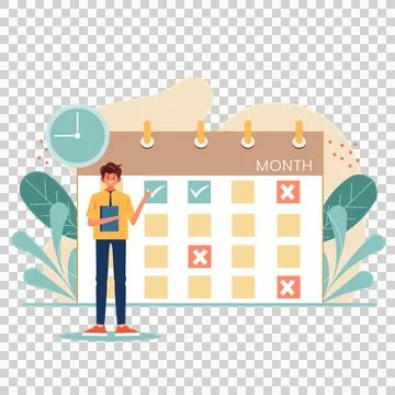 Flat design makes an appointment illustration Stock Illustration
