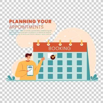 Flat design makes an appointment illustration Stock Illustration