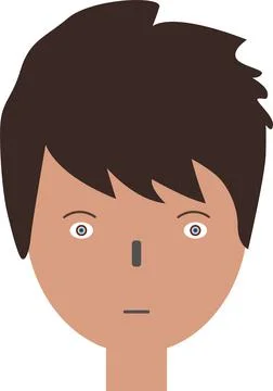 Flat Design Man face Profile Vector Stock Illustration