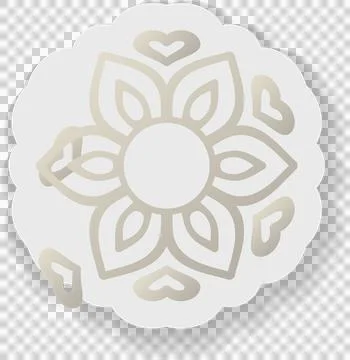 Flat design mandala is being shown on transparent canvas, with petal shapes and Stock Illustration