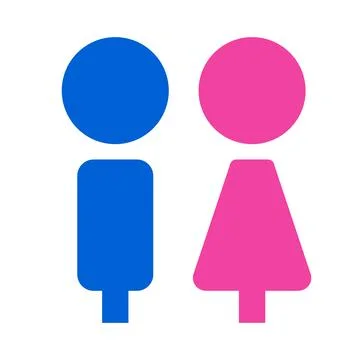 Flat design man's and woman's restroom pictograms. Vector. Stock Illustration