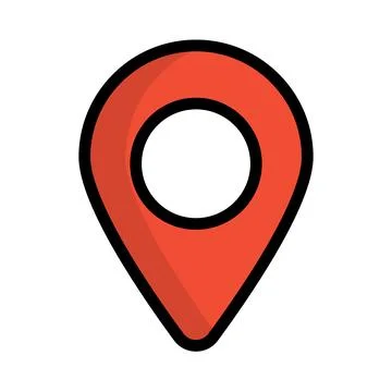 Flat design map pin icon. Map location and GPS sign. Vector. Stock Illustration