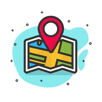 Flat design. Map on white background. Vector illustration. Stock Illustration