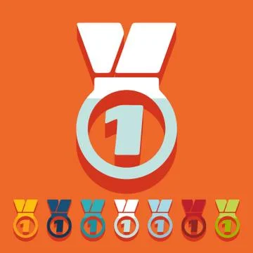 Flat design: medal Stock Illustration