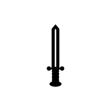 Flat design medieval sword icon, ideal for RPG and historical themes Stock Illustration