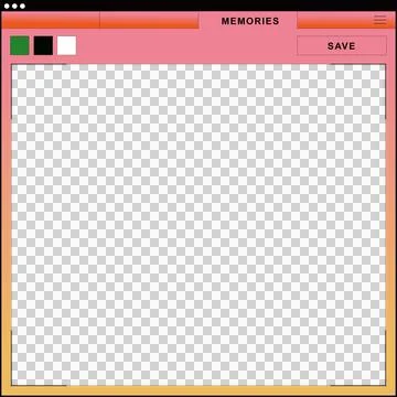 Flat design MEMORIES UI is displaying gradient header and swatches on イラスト素材