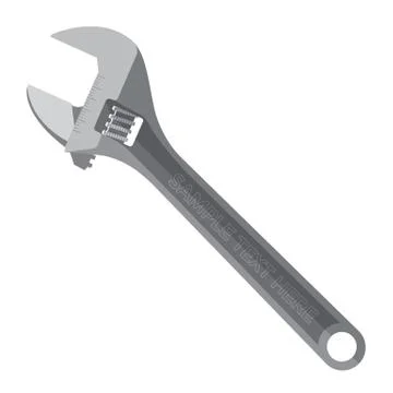 Flat design metal adjustable wrench Stock Illustration