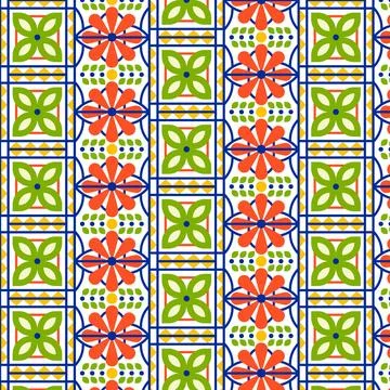 Flat design mexican talavera pattern Stock Illustration
