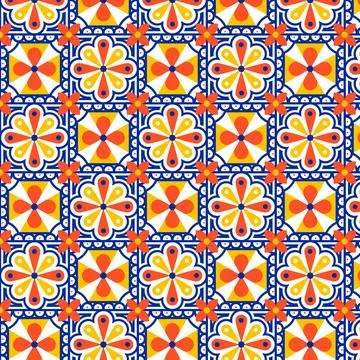 Flat design mexican talavera pattern Stock Illustration