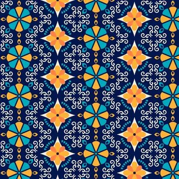 Flat design mexican talavera pattern Stock Illustration