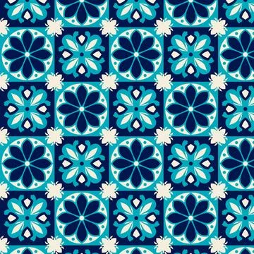 Flat design mexican talavera pattern Stock Illustration