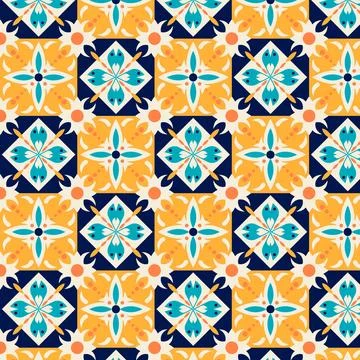 Flat design mexican talavera pattern Stock Illustration