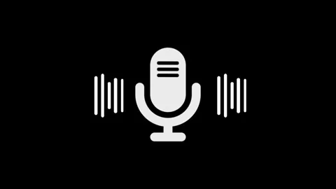 Flat Design Microphone with Simple Frequency Wave Animation, Minimalist Mic.. Stock Footage 311735306