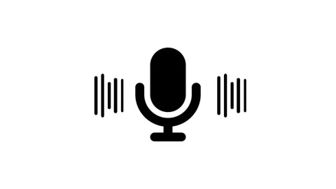 Flat Design Microphone with Simple Frequency Wave Animation, Minimalist Mic.. Stock Footage 311735389