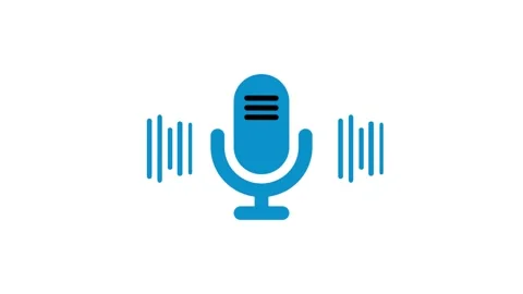 Flat Design Microphone with Simple Frequency Wave Animation, Minimalist Mic.. Stock Footage 311735426