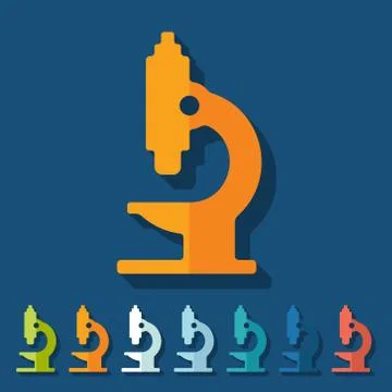 Flat design: microscope 스톡 일러스트