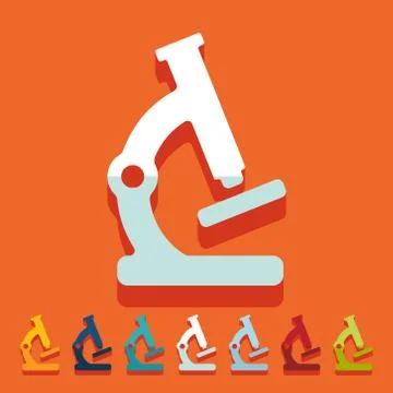 Flat design: microscope Illustrazione stock