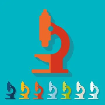 Flat design: microscope Illustrazione stock