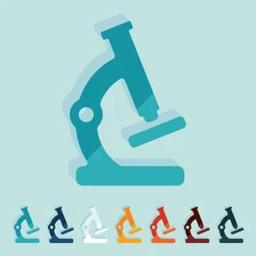 Flat design: microscope 스톡 일러스트