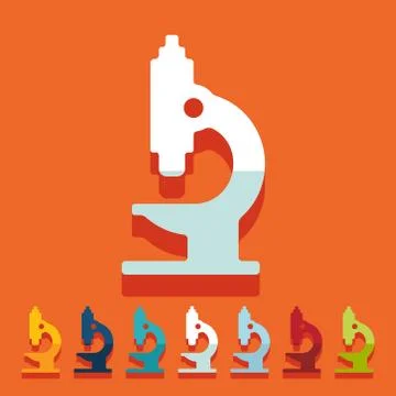 Flat design: microscope Stock Illustration