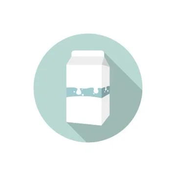 Flat design milk in paper box Stock Illustration