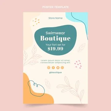 Flat design minimal boutique poster template Stock Illustration
