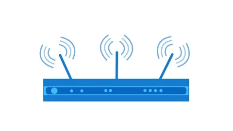 Flat Design Minimalist Router Animation with Radiating Wi-Fi Signal Lines Stock Footage 316715987