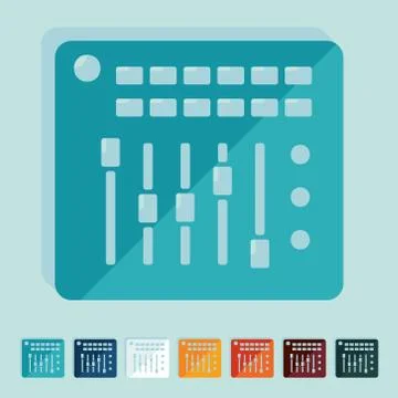 Flat design: mixer controller 스톡 일러스트