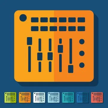 Flat design: mixer controller Ilustración de archivo