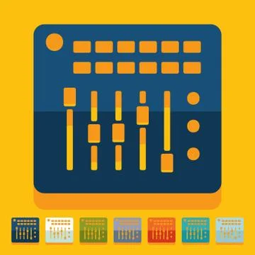Flat design: mixer controller Illustrazione stock