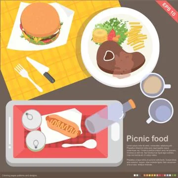 Flat design - mobile application cooking and food concept Stock Illustration