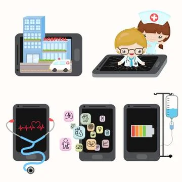 Flat design - mobile application medical concept Illustrazione stock