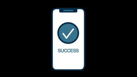 Flat design mobile money transfer success animation Stock Footage 333379898