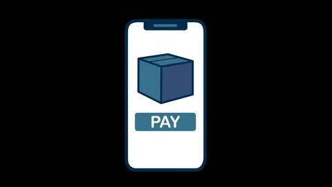 Flat design mobile payment success animation Stock Footage 333379904